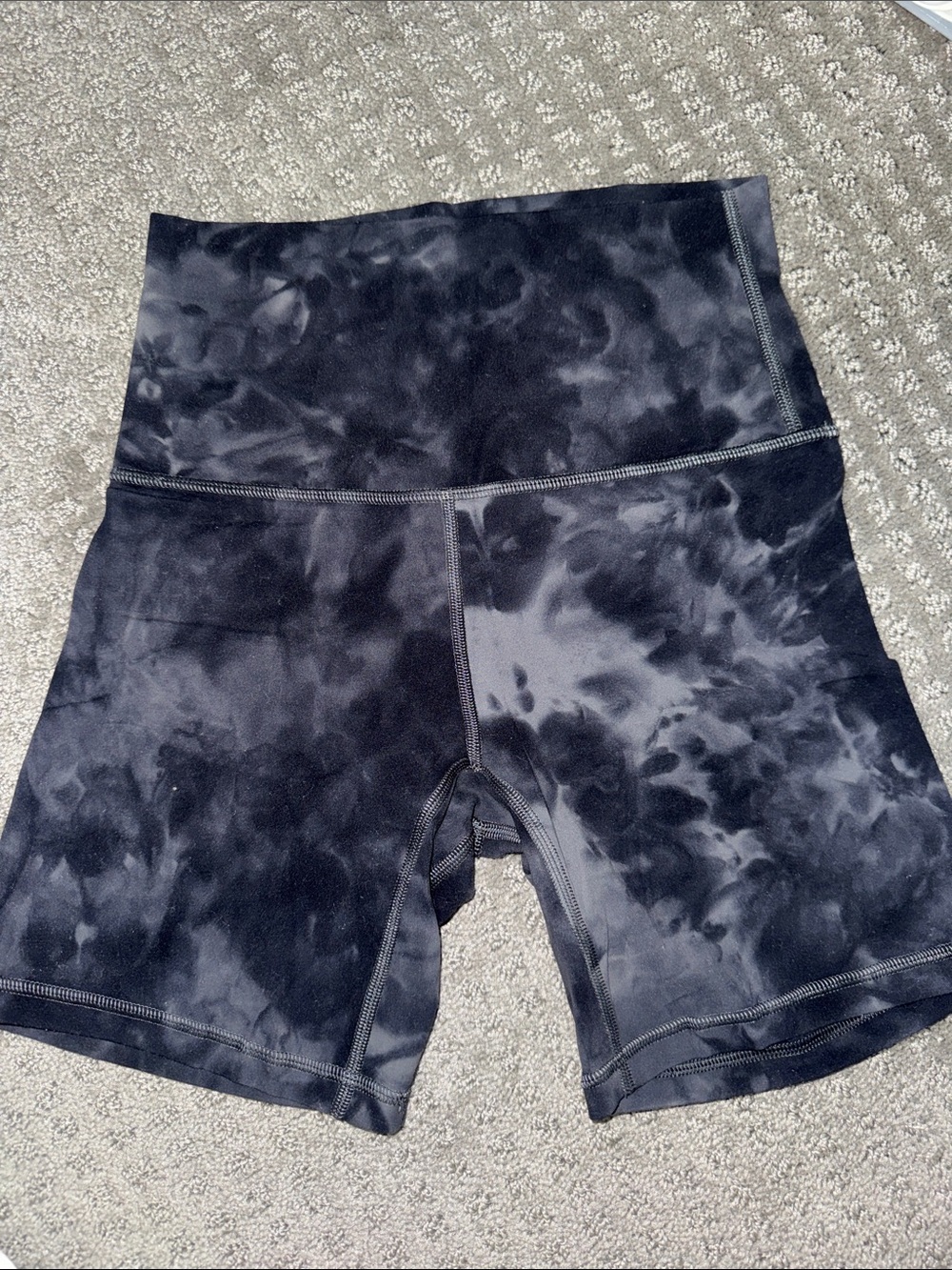 Lulu lemon High-Waist Tie-Dye Black Women's Bike Shorts